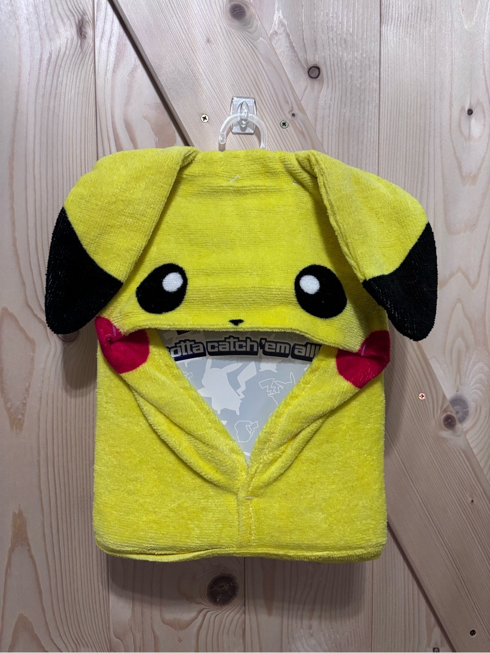 Pikachu Hooded Kids Towel Top ONESIZE - Yellow NEW never used
